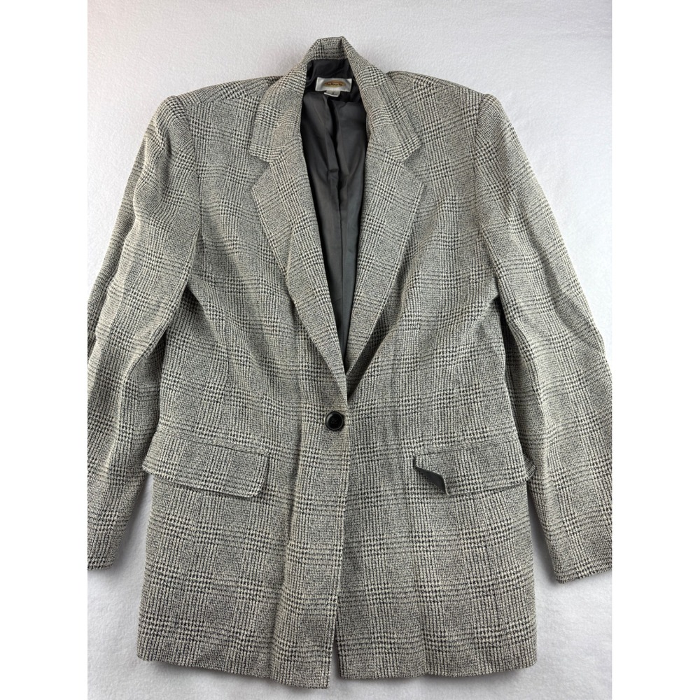 Talbots Women's Glen Plaid Blazer Jacket Size 8 Career Business Professional